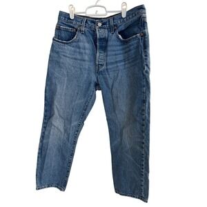Levi's Jeans Women 30 Blue 501 Original Straight Leg High Rise Button Fly Denim